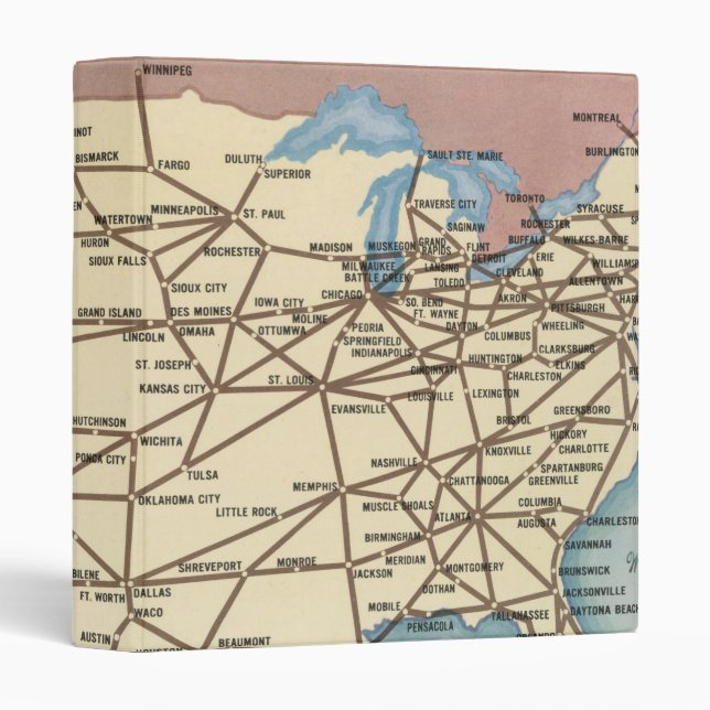 United States Map Ship the Skyway via Air Express 3 Ring Binder (Front/Spine)