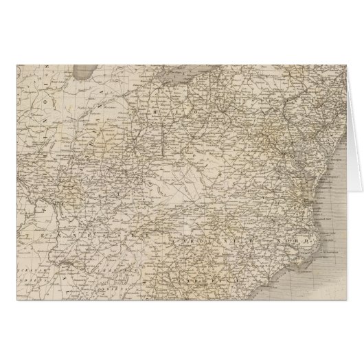 United States Map showing settlements Cards (Front Horizontal)