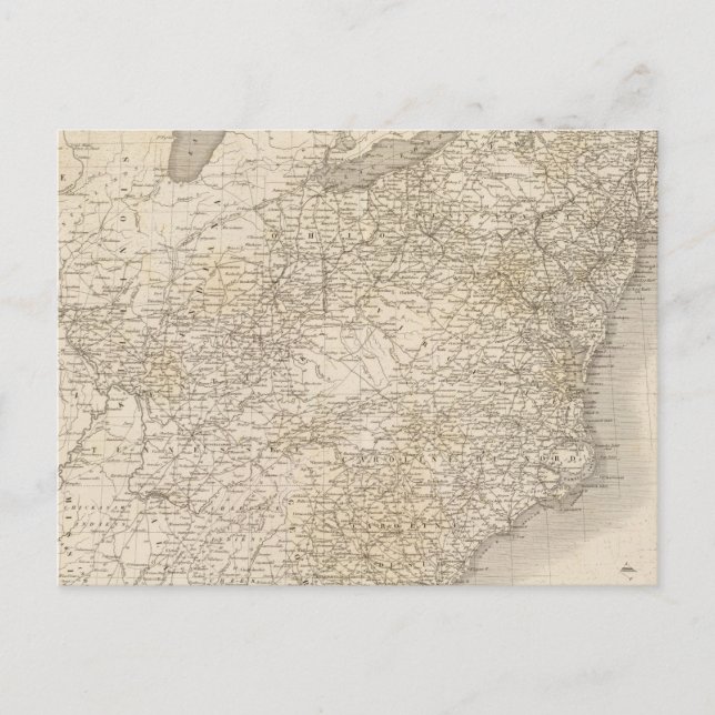 United States Map showing settlements Postcard (Front)