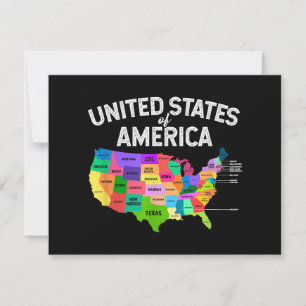 United States Map T-shirt US travel gift