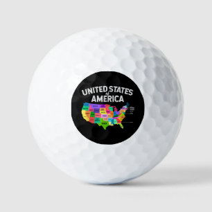United States Map T-shirt US travel gift Golf Balls