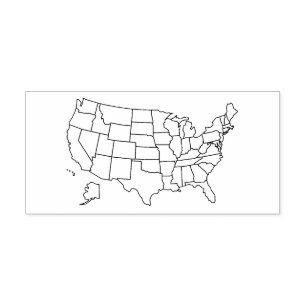 United States map with outlines of states Self-inking Stamp