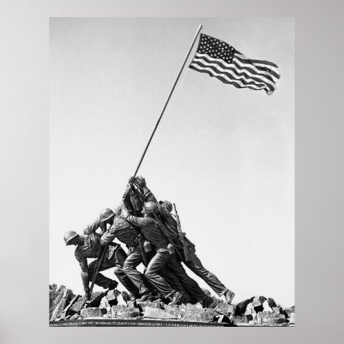 United States Marine Corps Flag Raising Poster