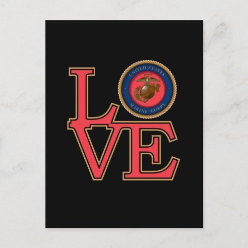 United States Marine Corps Love Holiday Postcard