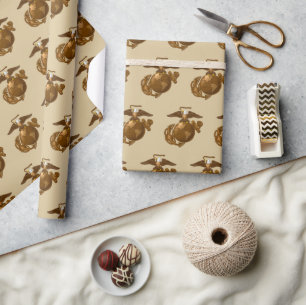 United States Marines   Full-Color EGA - Bronze Wrapping Paper