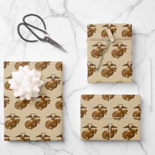 United States Marines  Full_Color EGA _ Bronze Wrapping Paper Sheets