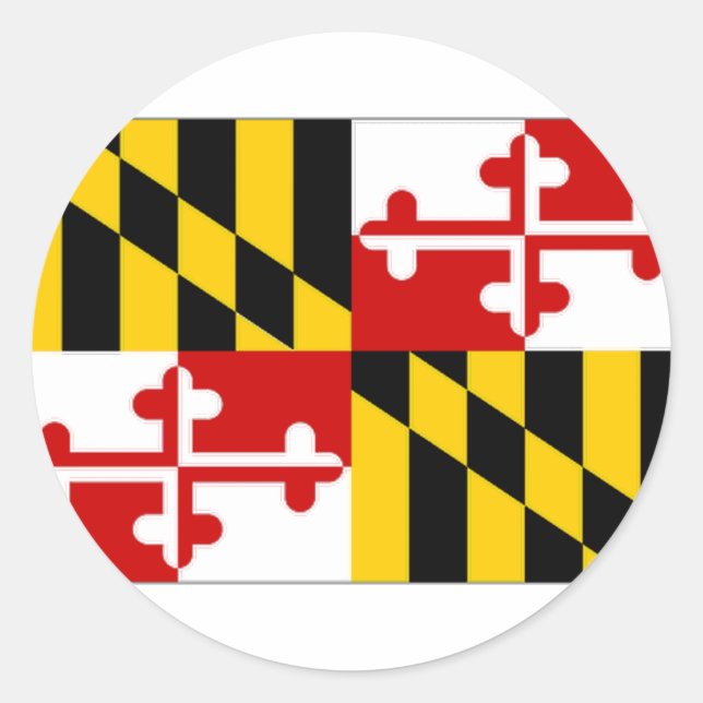 United States Maryland Flag Classic Round Sticker (Front)