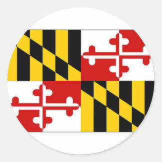 United States Maryland Flag Round Sticker