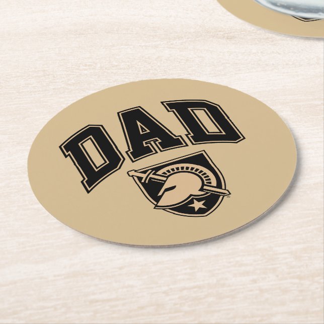 United States Military Academy Dad Round Paper Coaster (Angled)