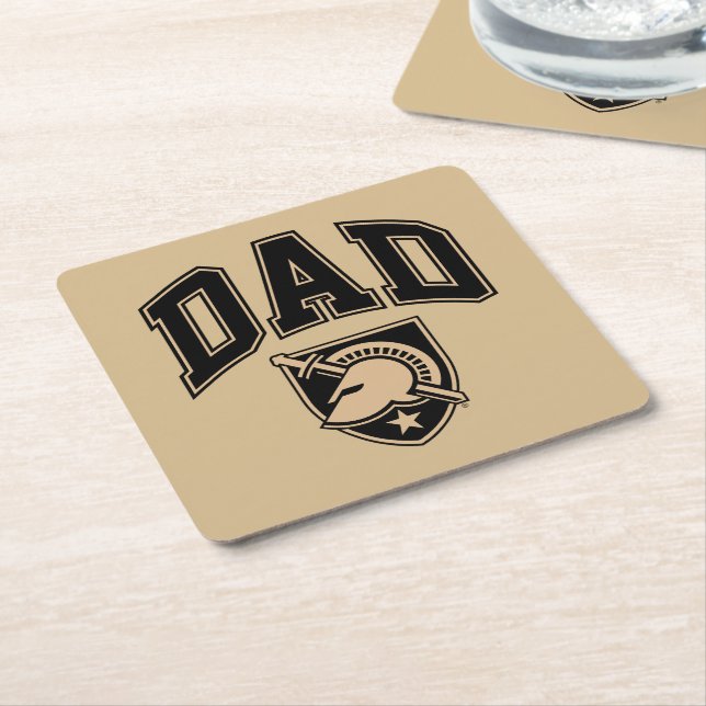 United States Military Academy Dad Square Paper Coaster (Angled)