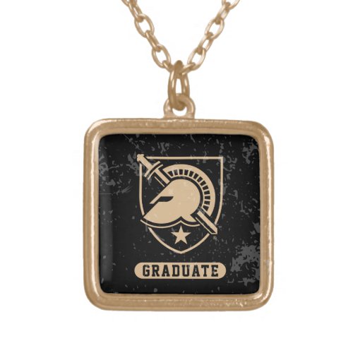 United States Military Academy Distressed Graduate Gold Plated Necklace