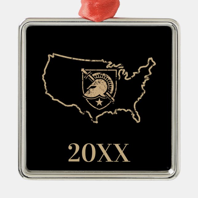 United States Military Academy Logo Country Love Metal Ornament (Front)