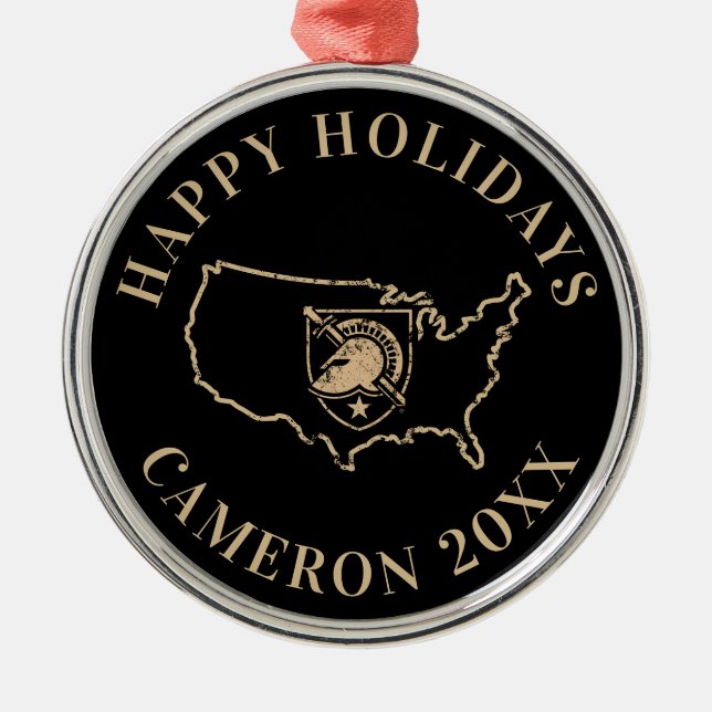 United States Military Academy Logo Country Love Metal Ornament (Front)