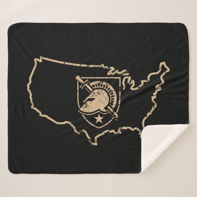 United States Military Academy Logo Country Love Sherpa Blanket (Front (Horizontal))
