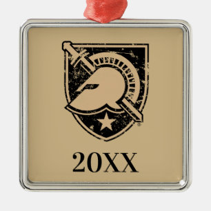 United States Military Academy Logo Distressed Metal Ornament