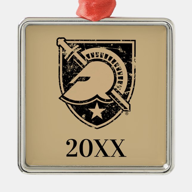 United States Military Academy Logo Distressed Metal Ornament (Front)