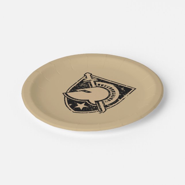 United States Military Academy Logo Distressed Paper Plates (Angled)