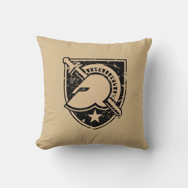 United States Military Academy Logo Distressed Throw Pillow (Front)