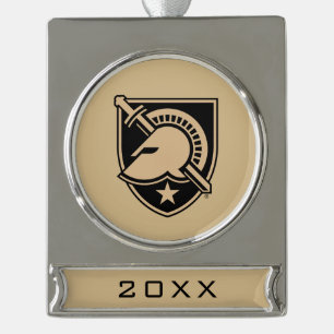 United States Military Academy Logo Silver Plated Banner Ornament