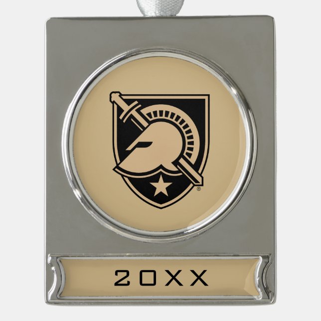 United States Military Academy Logo Silver Plated Banner Ornament (Front)