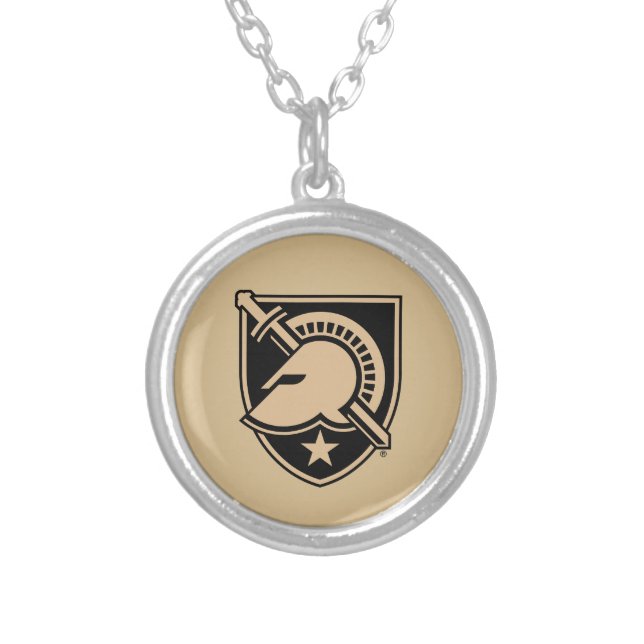 United States Military Academy Logo Silver Plated Necklace (Front)
