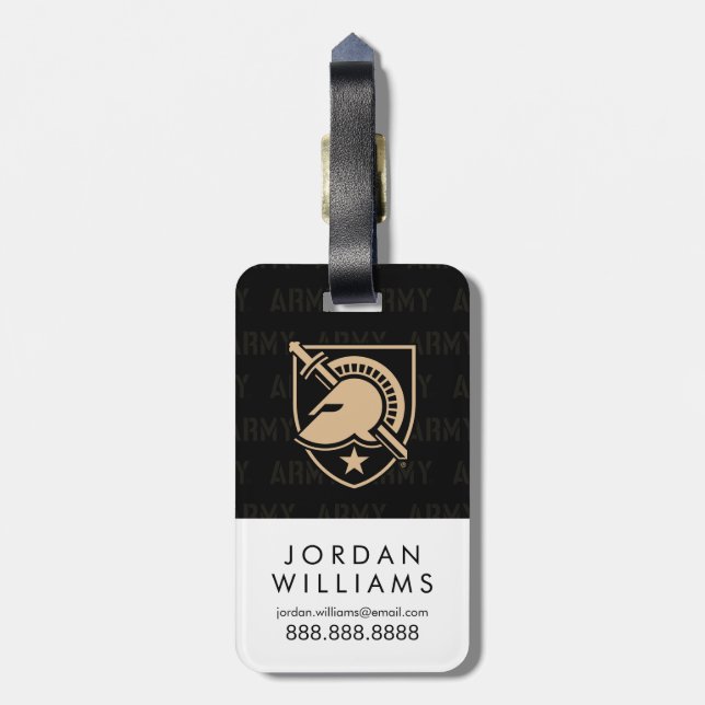 United States Military Academy Logo Watermark Luggage Tag (Back Vertical)