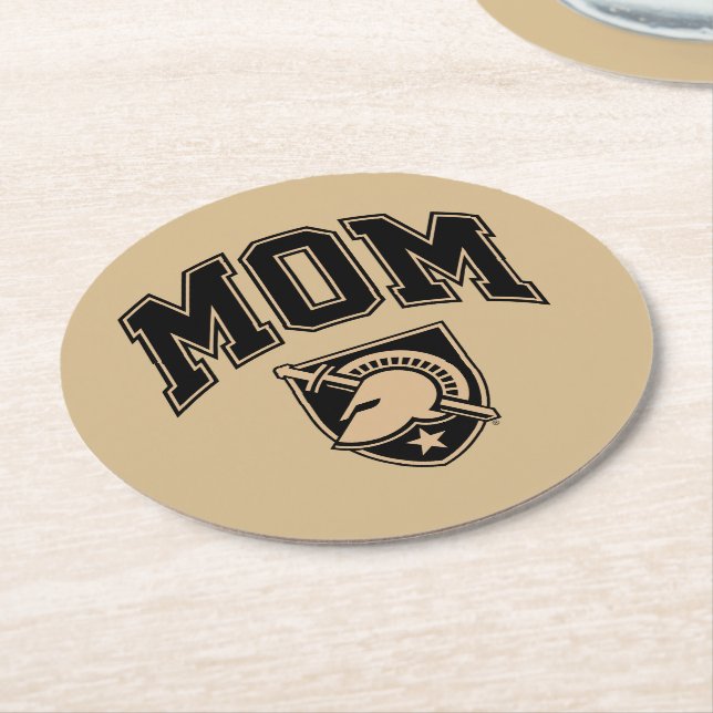 United States Military Academy Mom Round Paper Coaster (Angled)
