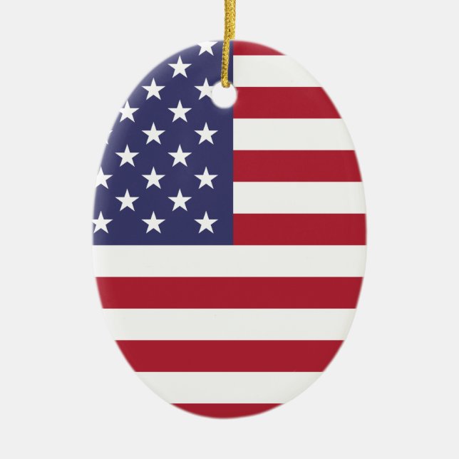 United States National Flag Ceramic Ornament (Front)