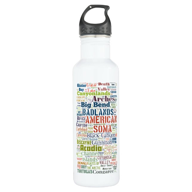 United States National Parks Stainless Steel Water Bottle (Front)