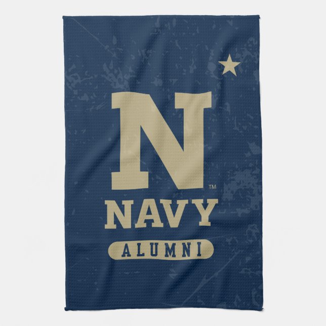 United States Naval Academy Alumni Distressed Kitchen Towel (Vertical)