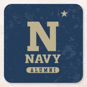 United States Naval Academy Alumni Distressed Square Paper Coaster