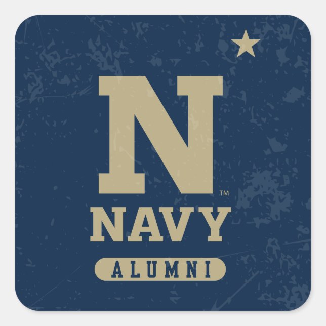 United States Naval Academy Alumni Distressed Square Sticker (Front)