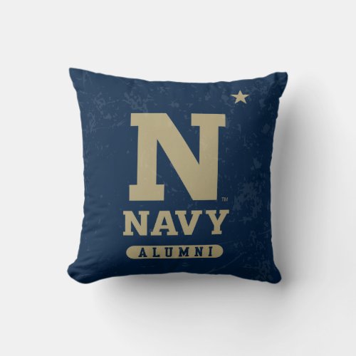 United States Naval Academy Alumni Distressed Throw Pillow