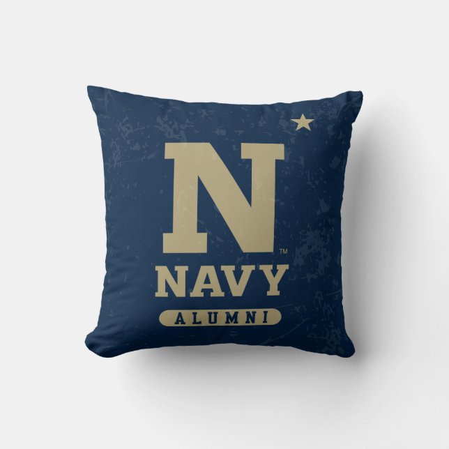 United States Naval Academy Alumni Distressed Throw Pillow (Front)