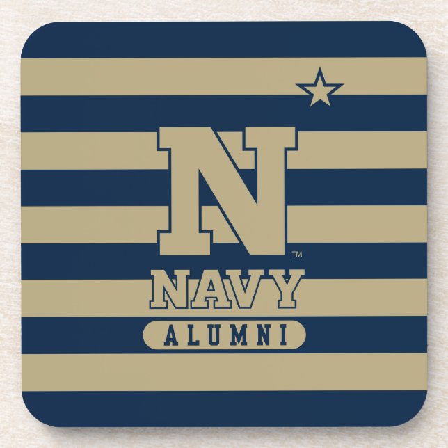 United States Naval Academy Alumni Stripes Beverage Coaster (Front)
