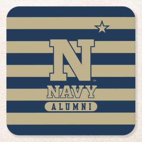 United States Naval Academy Alumni Stripes Square Paper Coaster