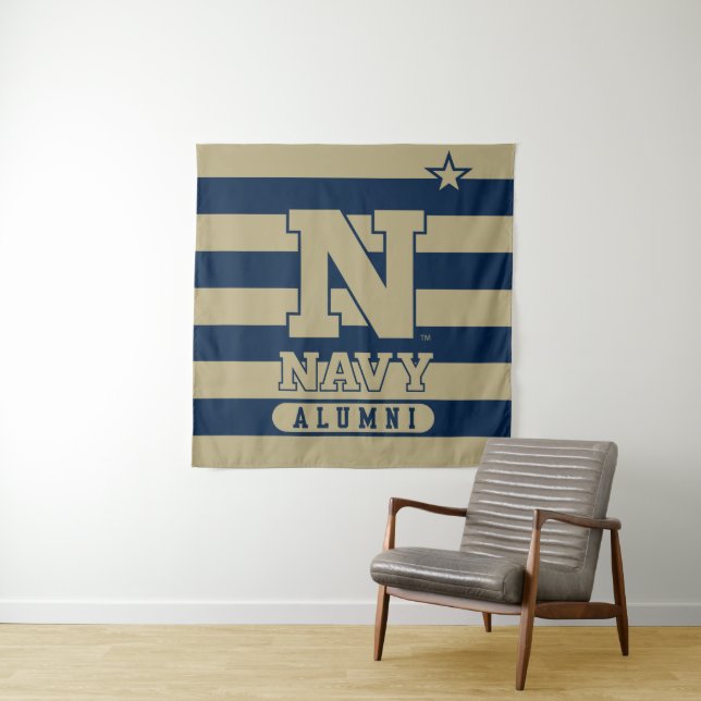 United States Naval Academy Alumni Stripes Tapestry (In Situ)