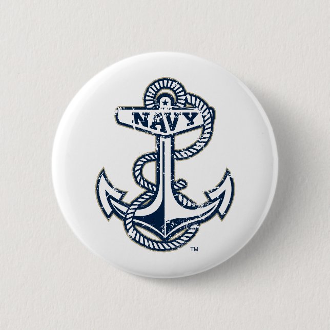 United States Naval Academy Anchor Distressed Button (Front)