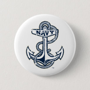 United States Naval Academy Anchor Distressed Button