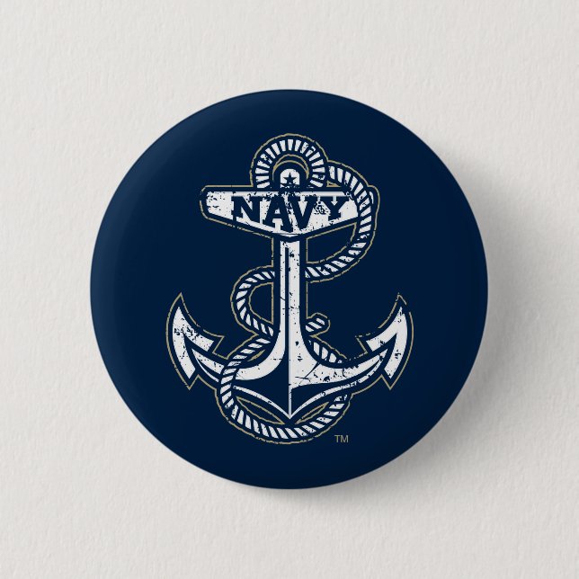 United States Naval Academy Anchor Distressed Button (Front)