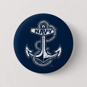 United States Naval Academy Anchor Distressed Button