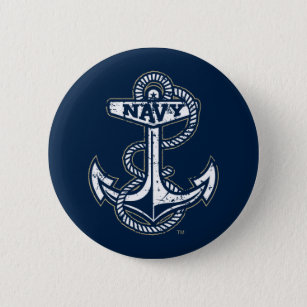 United States Naval Academy Anchor Distressed Button