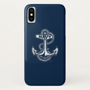 United States Naval Academy Anchor Distressed iPhone X Case