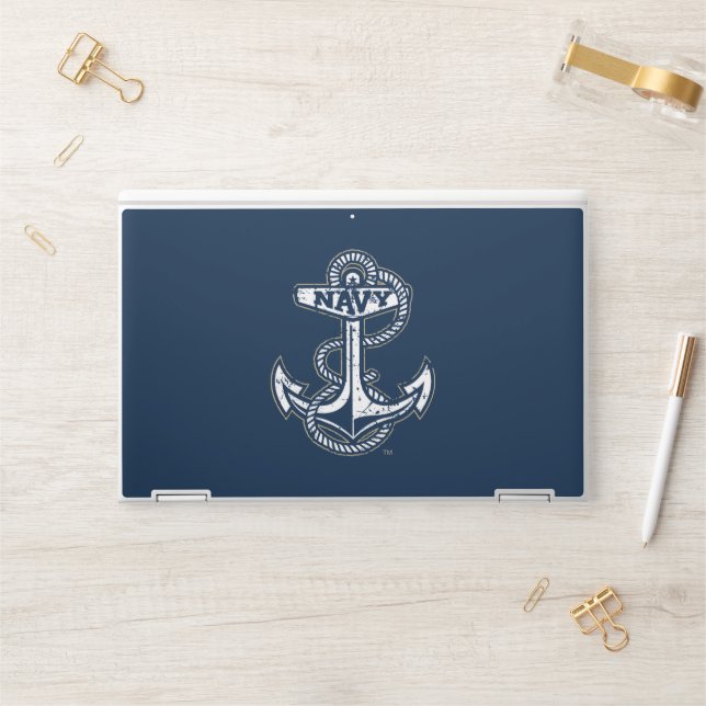 United States Naval Academy Anchor Distressed HP Laptop Skin (Desk)