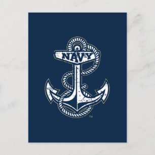 United States Naval Academy Anchor Distressed Invitation Postcard