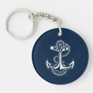 United States Naval Academy Anchor Distressed Keychain
