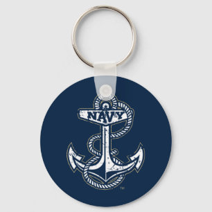 United States Naval Academy Anchor Distressed Keychain