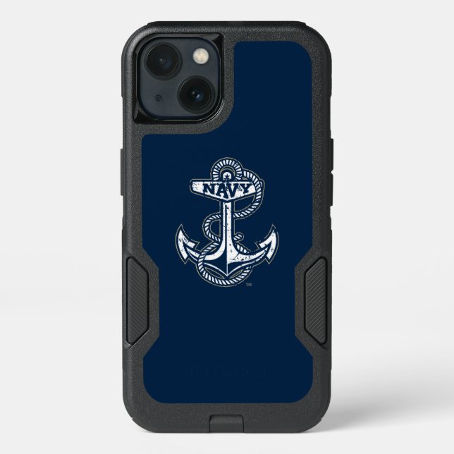 United States Naval Academy Anchor Distressed Otterbox iPhone Case (Back)