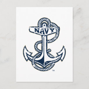 United States Naval Academy Anchor Distressed Postcard