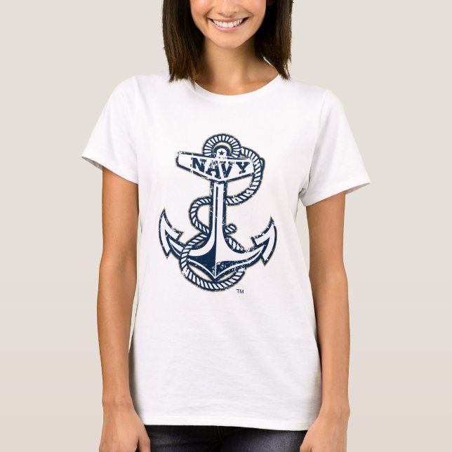 United States Naval Academy Anchor Distressed T-Shirt (Front)